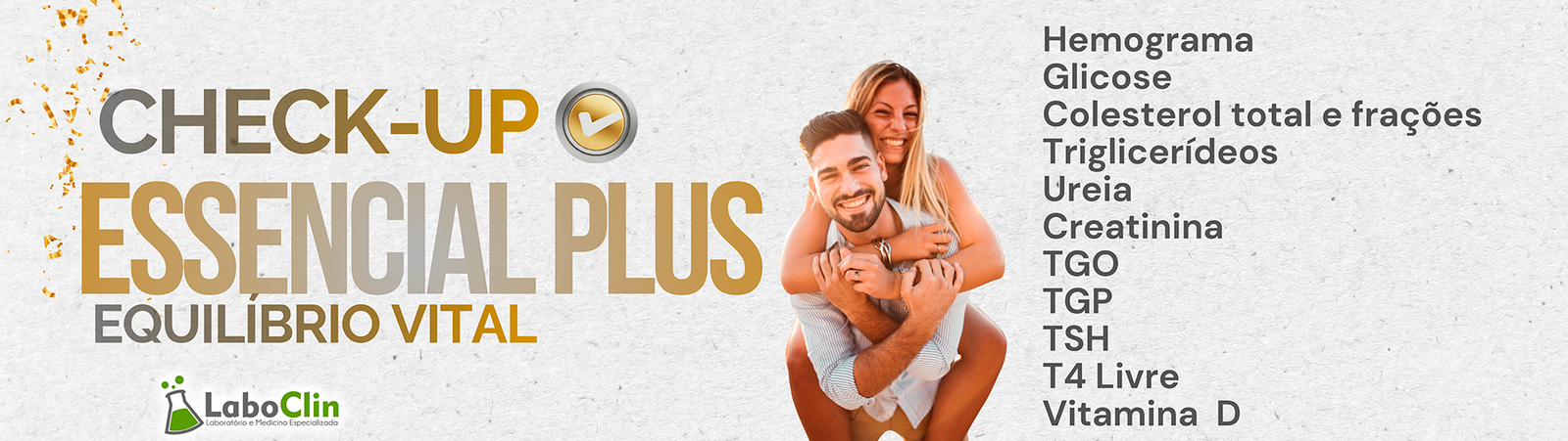 Banner do pacote Check-up Essencial Plus da Laboclin