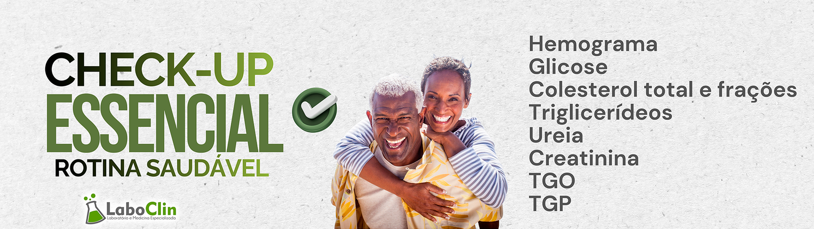 Banner do pacote Check-up Essencial da Laboclin
